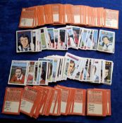 Trade cards, A&BC Gum, Footballers Orange / Red 1972, 219 cards, 1st Series 107/109 (missing 1 & 12)