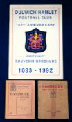 Dulwich Hamlet FC, 3 items, handbook and fixture lists for 1936/37 (grubby and with some