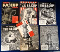 The FA Cup. Seven brochures, four issues of 'The Story of the FA Cup' 1947, 1948 (spine split,