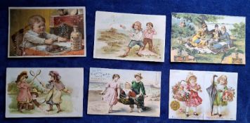 Trade cards, 20 early Advertising Chromo cards, mainly USA issues. Issuers include Merricks Spool