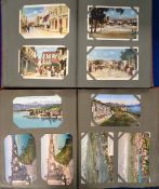 Postcards, Foreign, a mainly European foreign mix of approx. 350 cards in 2 vintage albums. Includes