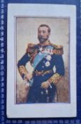 Trade card, H J Ainsworth Army Pictures, Cartoons etc, type card HM Kind George (slightly grubby,