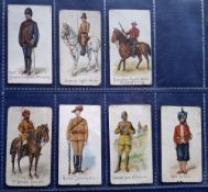 Cigarette cards, Brankston Colonial Troops, 7 cards, 4 cards with Sweet As The Rose backs, Natal