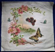 Cigarette silk, Carreras Miscellany Premium Silk, Nature Studies A4, 4 Butterflies , Dog Rose,