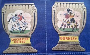 Trade cards, Football, Anonymous plain back unbranded cup shape football cards (approx. L Size), 2