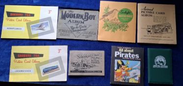 Trade cards, 8 sets either stuck in or corner mounted in special albums / folders, Schoolgirls Own