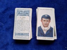 Cigarette cards, Wills Cricketers 1908 48/50 (missing numbers 1 and 38) mixed large and small 
