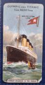 Trade card, Cadbury's Chocolate, Largest Steamers in the World type card, Olympic & Titanic (small
