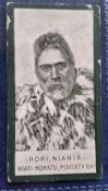 Cigarette card, Wills Māori Series Green Border, numbered bottom left, type card no. 23 Hori Niania,