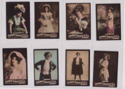 Cigarette cards, India, Crown Tobacco Co, Photo Series, Hand coloured, 'MF', 8 cards, Margaret