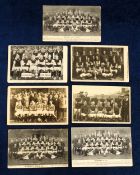 Football postcards, Burnley FC, a collection of six b/w teamgroup postcards, photographic & printed,