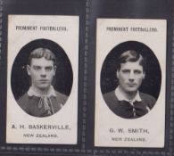 Cigarette cards, Taddy, Prominent Footballers (No Footnote), New Zealand, 2 cards, A.H.