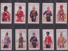 Cigarette cards, Cope's, Eminent British Regiments Officers Uniforms, all with Claret coloured backs