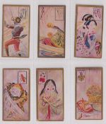 Cigarette cards, Japan, Murai Bros, Japanese Subjects - Flower or Symbol inset, six different