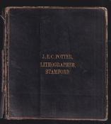 Beer labels, J.E.C. Potter, Lithographer, Stamford, a leather bound album with gilt lettering to