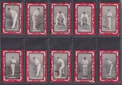 Cigarette cards, Australia, Wills Australian & English Cricketers 1909 (set 25 cards), all with