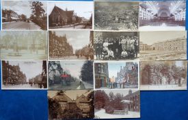 Postcards, Reading, a selection of 14 cards of Reading and area, with RPs of Reading Club Football