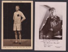 Olympics, London 1908, 2 postcards, one a photographic card showing Dorando with The Queen's Cup,