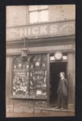 Postcard, Social History, Hicks Shop Front, Watchmaker & Jeweller, 7 Marefair, Northampton (gd)