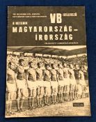 Football programme, Hungary v Ireland, 5 November, 1969 in Budapest, World Cup Qualifying game,