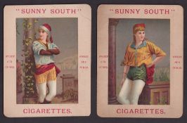 Tobacco issues, USA, Allen & Ginter, two large size advertising cards for 'Sunny South Cigarettes'