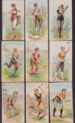 Cigarette cards, USA, S.W. Venable, Baseball Scenes, 'X' size, all with 'Pluck' backs (set, 9 cards)