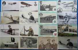 Postcards, Aviation, a selection of approx. 26 aircraft pilots, most with associated aeroplanes. The