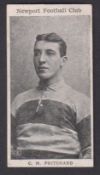 Cigarette card, W.T. Davies, Newport Football Club, type card, C.M. Pritchard (gd) (1)