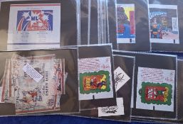 Trade card wrappers, Selection including William Santus & Co Nursery Rhyme Lolly wrappers, Dandy Gum