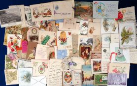 Ephemera, a selection of approx. 65 items, late 19th to mid 20thC, to include greetings cards,
