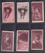 Cigarette cards, China?, Phillips & Son, Beauties & Children, six reddish-brown crudely printed