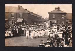 Postcard, Social History, RP, May Day (?) Parade, Reddish Manchester, Lancashire (vg)
