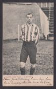 Football postcard, Southampton FC, a b/w printed card showing G Molyneux in Southampton kit from the