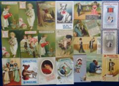 Postcards, a selection of cards published by Birn Bros. Themes include weird dogs and cats, also