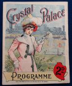 Ephemera, a rare Programme for events at Crystal Palace, Friday 20th May 1904, 8 pages, 6.5 x 8’’,