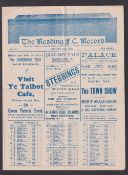Football programme, Reading v Crystal Palace, 14 Jan 1931 FAC replay (score noted on line up page