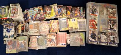 Trade cards, large collection of cards, some loose, some in plastic pages, many football series