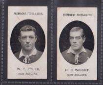 Cigarette cards, Taddy, Prominent Footballers (No Footnote), New Zealand, 2 cards, W.T. Tyler & H.R.