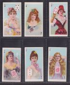 Cigarette cards, Canada, D. Ritchie & Co, Beauties P/C Inset (backs in blue), six cards, 5S, JS,