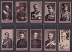 Cigarette cards, 60 cards many scarcer unusual types including ATC Boer War Celebrities 'A' & 'B'