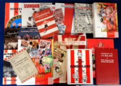 Sunderland AFC, a collection of 24 books and brochures inc. 'The Official History 1879 - 2000', '
