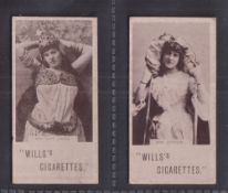 Cigarette cards, Wills, Actresses & Celebrities, Collotype (Wills's Four Brands on Back), two cards,
