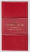 Wilmslow Football Club, 1887-88, a red board fold-out fixture card for season 1887-88 with gilt