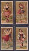 Cigarette cards, Japan, Murai Bros, Dancing Girls of the World (Red back), 4 cards, Albany, Croatia,