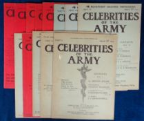 Militaria, Celebrities of the British Army magazine a complete set of parts 1-18, variously bound in