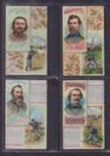 Cigarette cards, USA, Duke's, Histories of Generals, 'X' size, 4 cards, Gen. W.J. Hardee, A.S.