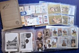 Cigarette & Trade cards, Mixture in small box, including 8 early anon gold background children cards