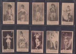 Cigarette cards, South America, Nacional, Actresses, front in brown, base in three lines, plain