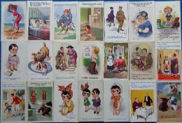 Postcards, a comic mix of approx. 42 cards illustrated by Donald McGill. Themes include seaside,