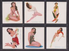 Cigarette cards, Allman Pin Up Girls, 5 sets, Large Size 1st series, Standard sized (4 different, '